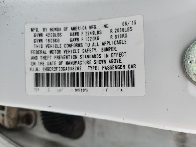 1HGCR2F33GA008762 - 2016 HONDA ACCORD LX თეთრი ფოტო 13