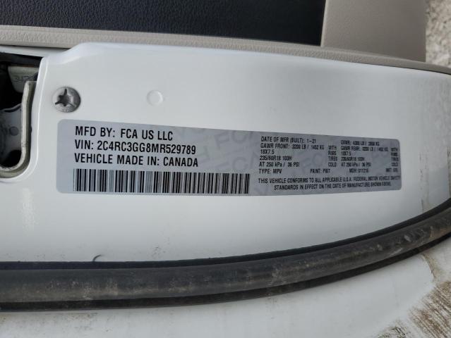 2C4RC3GG8MR529789 - 2021 CHRYSLER PACIFICA LIMITED WHITE photo 13