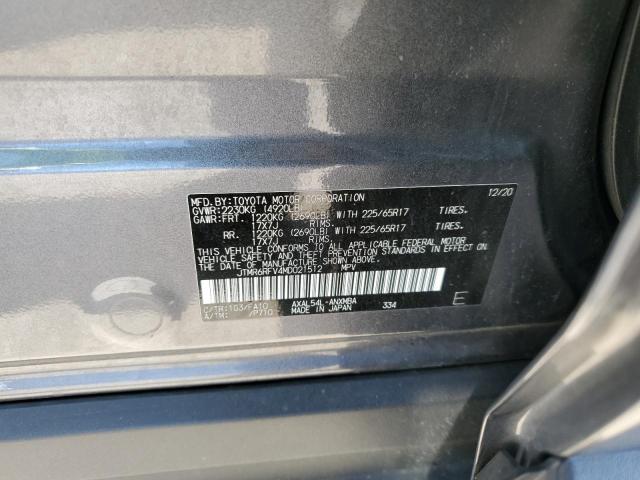 JTMR6RFV4MD021512 - 2021 TOYOTA RAV4 XLE CHARCOAL photo 13
