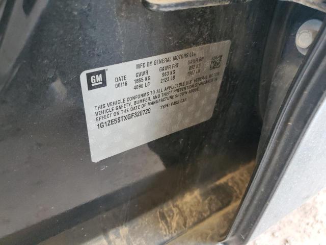 1G1ZE5STXGF320729 - 2016 CHEVROLET MALIBU LT GRAY photo 12