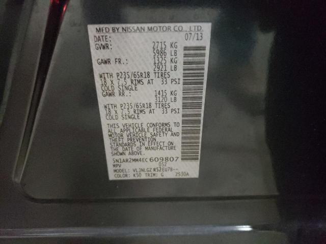 5N1AR2MM4EC609807 - 2014 NISSAN PATHFINDER S GRAY photo 13