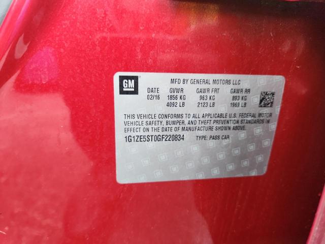 1G1ZE5ST0GF220834 - 2016 CHEVROLET MALIBU LT RED photo 13