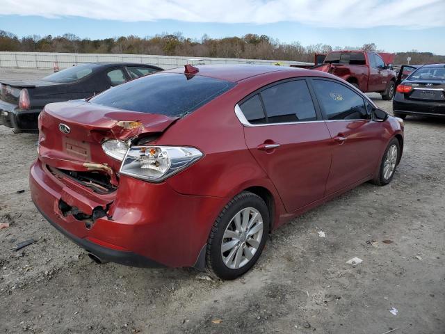 KNAFX4A83E5087451 - 2014 KIA FORTE EX RED photo 3