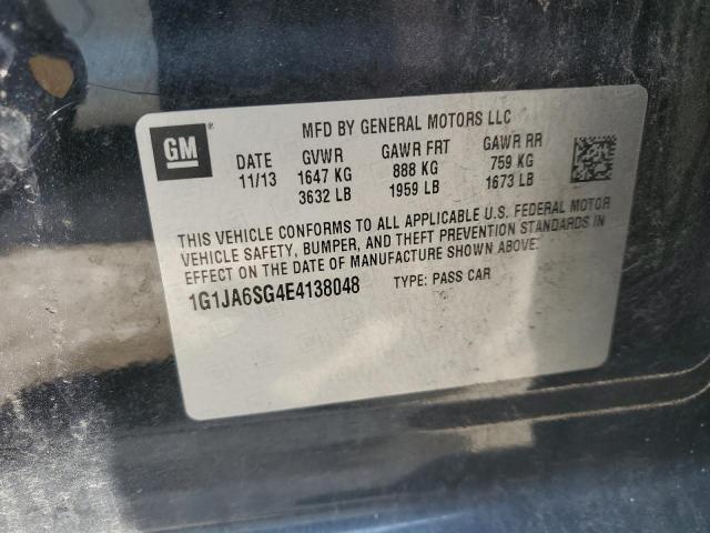 1G1JA6SG4E4138048 - 2014 CHEVROLET SONIC LS BLACK photo 12