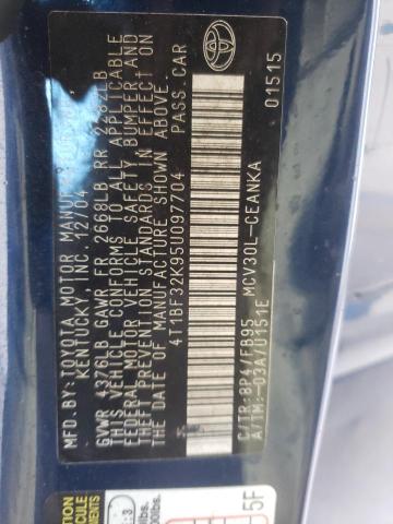 4T1BF32K95U097704 - 2005 TOYOTA CAMRY LE BLUE photo 12