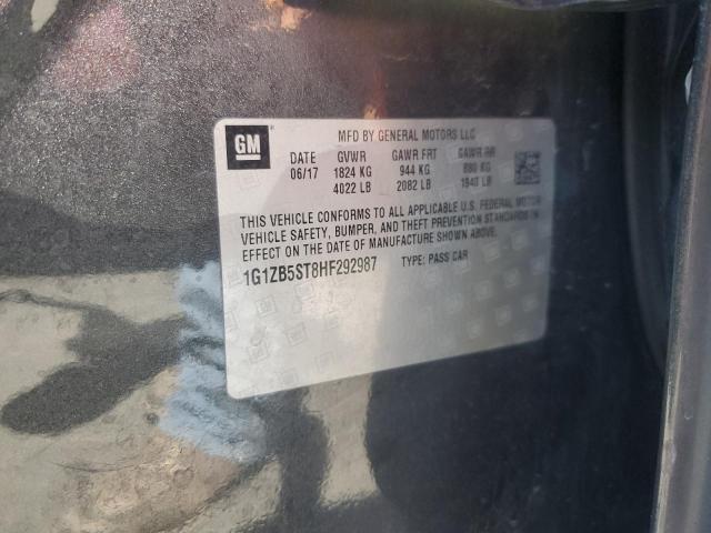 1G1ZB5ST8HF292987 - 2017 CHEVROLET MALIBU LS Графитовый фото 12