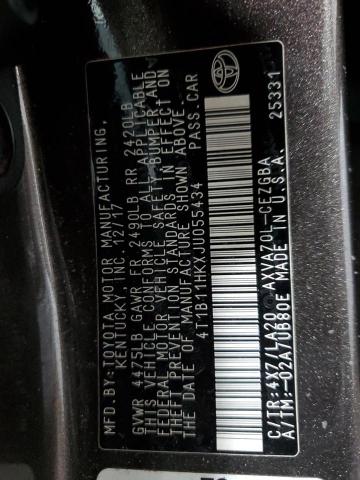 4T1B11HKXJU055434 - 2018 TOYOTA CAMRY L 灰色 照片 12