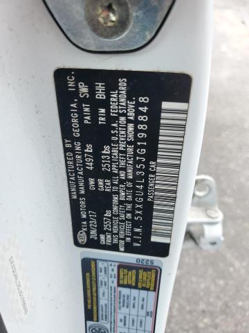 5XXGU4L35JG198848 - 2018 KIA OPTIMA EX WHITE photo 12