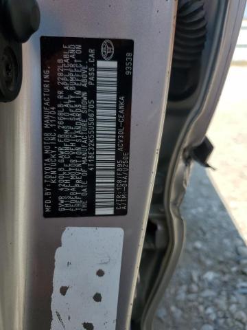 4T1BE32K55U506705 - 2005 TOYOTA CAMRY LE SILVER photo 12
