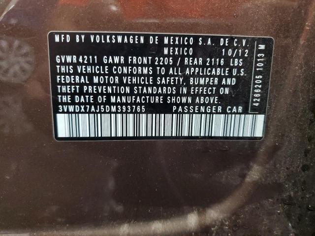 3VWDX7AJ5DM393765 - 2013 VOLKSWAGEN JETTA SE TAN photo 12