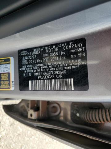 KMHLL4AG7PU393646 - 2023 HYUNDAI ELANTRA SE GRAY photo 12