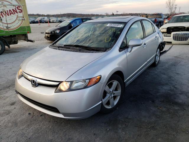 1HGFA16818L003589 - 2008 HONDA CIVIC EX SILVER photo 2