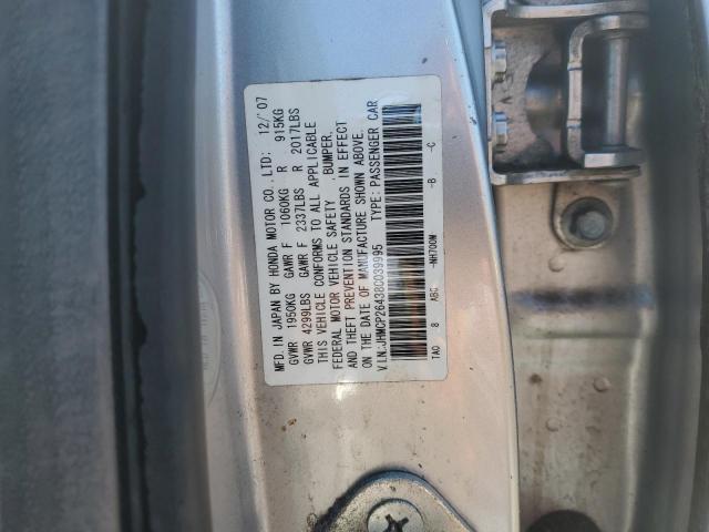 JHMCP26438C039995 - 2008 HONDA ACCORD LXP SILVER photo 13