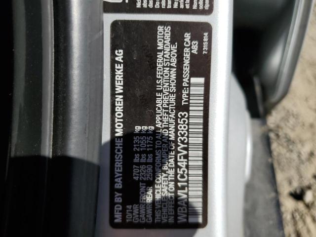 WBAVL1C54FVY33853 - 2015 BMW X1 XDRIVE28I SILVER photo 13