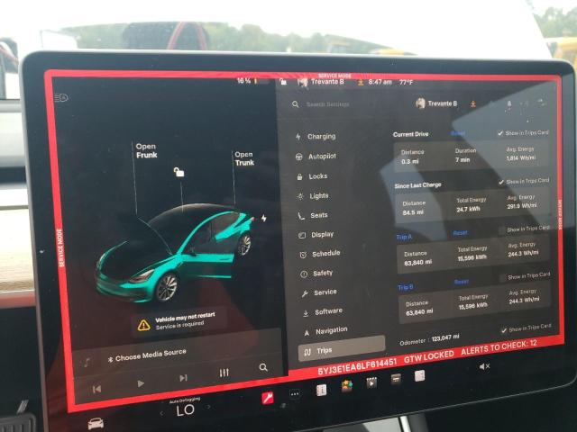 5YJ3E1EA6LF614451 - 2020 TESLA MODEL 3 თეთრი ფოტო 9