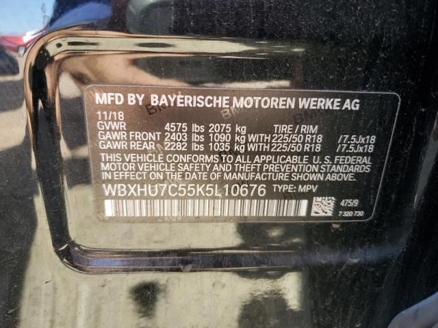 WBXHU7C55K5L10676 - 2019 BMW X1 SDRIVE28I BLACK photo 12