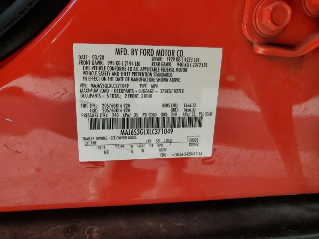 MAJ6S3GLXLC371049 - 2020 FORD ECOSPORT SE Qırmızı foto 12