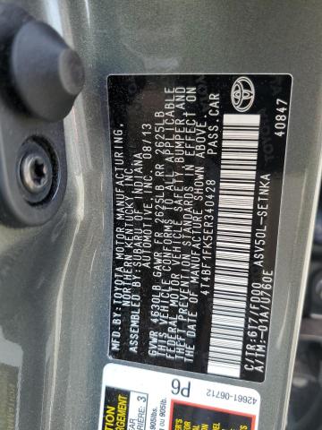 4T4BF1FK5ER340428 - 2014 TOYOTA CAMRY L GRAY photo 13