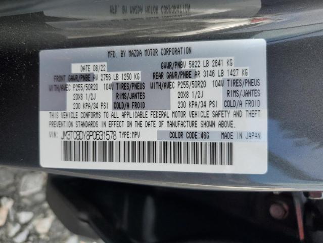 JM3TCBDY8P0631578 - 2023 MAZDA CX-9 GRAND TOURING GRAY photo 12