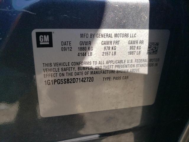 1G1PG5SB2D7142720 - 2013 CHEVROLET CRUZE LTZ GRAY photo 12