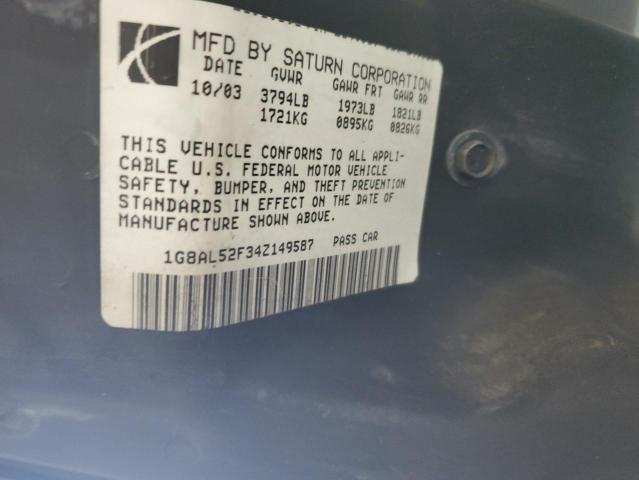 1G8AL52F34Z149587 - 2004 SATURN ION LEVEL 3 GRAY photo 12