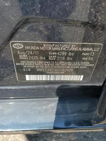 5NPEC4AC0CH362429 - 2012 HYUNDAI SONATA SE BLUE photo 12