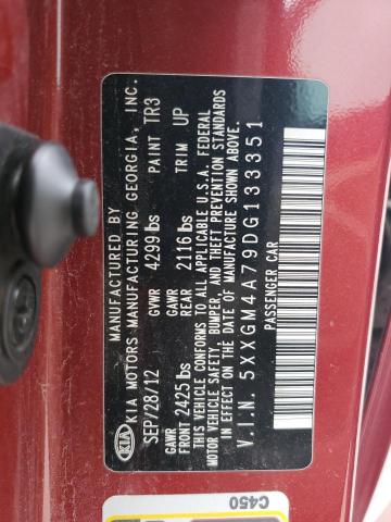 5XXGM4A79DG133351 - 2013 KIA OPTIMA LX BURGUNDY photo 12