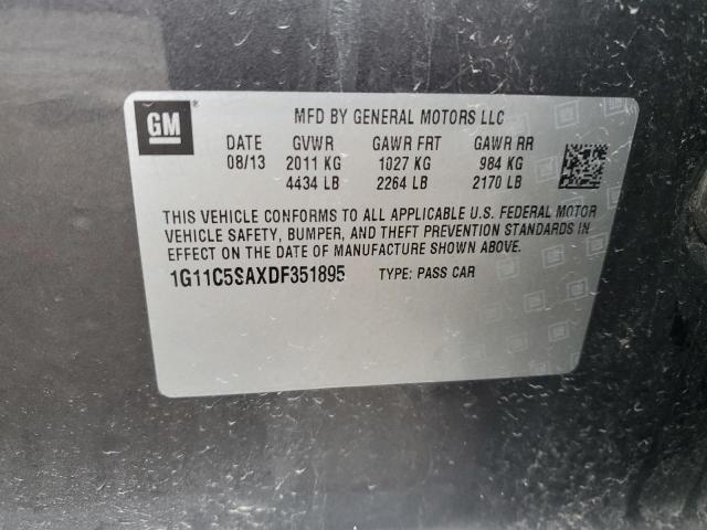 1G11C5SAXDF351895 - 2013 CHEVROLET MALIBU 1LT 银色 照片 12