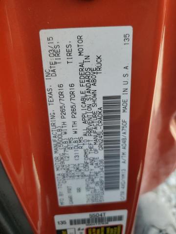 5TFUU4EN8FX134336 - 2015 TOYOTA TACOMA ACCESS CAB ORANGE photo 12