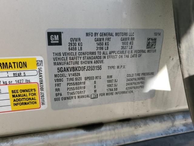 5GAKVBKD0FJ203156 - 2015 BUICK ENCLAVE 棕色 照片 14
