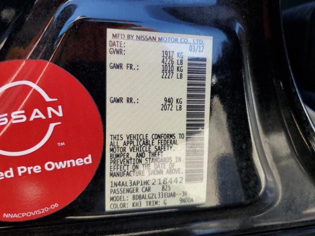 1N4AL3AP1HC218442 - 2017 NISSAN ALTIMA 2.5 BLACK photo 12