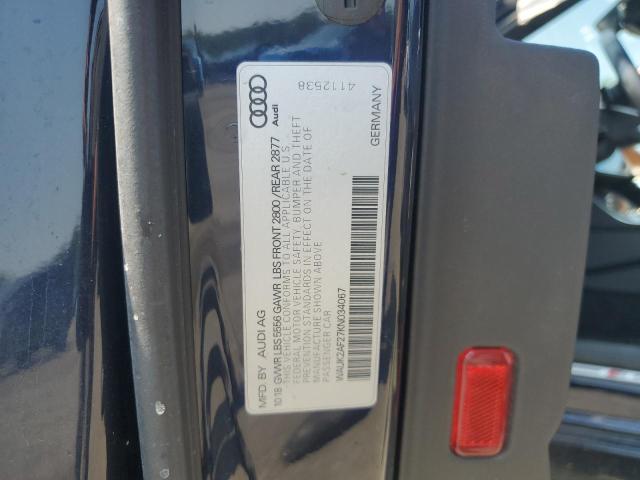 WAUK2AF27KN034067 - 2019 AUDI A6 PREMIUM BLUE photo 12