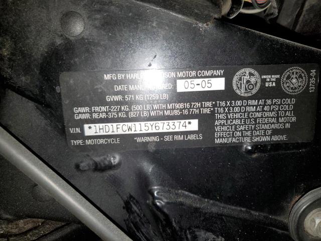 1HD1FCW115Y673374 - 2005 HARLEY-DAVIDSON FLHTCUI მუქწითელი ფოტო 9