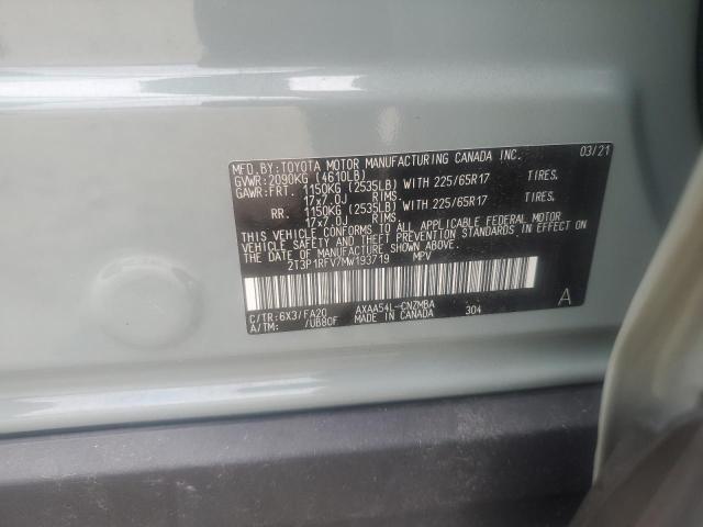 2T3P1RFV7MW193719 - 2021 TOYOTA RAV4 XLE 绿色 照片 13