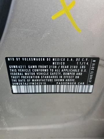 3VW2K7AJ1FM262518 - 2015 VOLKSWAGEN JETTA BASE BEIGE photo 13