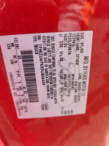 1FMZU67KX5UB06439 - 2005 FORD EXPLORER S RED photo 13