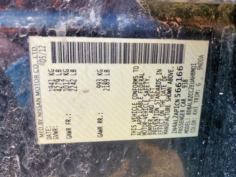 1N4AL2AP1CN566166 - 2012 NISSAN ALTIMA BASE 黑色 照片 12