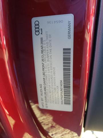 WAUYNGF56JN014034 - 2018 AUDI A5 PREMIUM PLUS RED photo 12