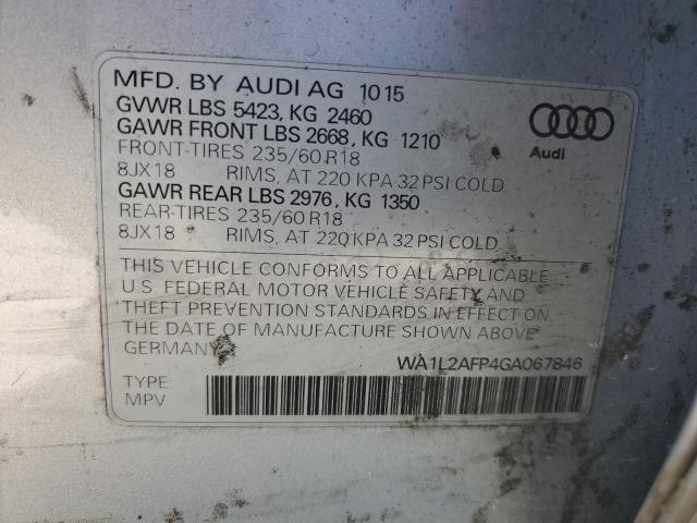 WA1L2AFP4GA067846 - 2016 AUDI Q5 PREMIUM PLUS Արծաթագույն լուսանկար 13