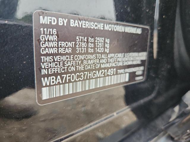 WBA7F0C37HGM21491 - 2017 BMW 750 I BLACK photo 12