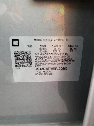 1G1ZD5ST0RF120562 - 2024 CHEVROLET MALIBU LT ნაცრისფერი ფოტო 13