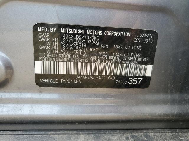 JA4AP3AU0KU011640 - 2019 MITSUBISHI OUTLANDER ES Boz foto 23