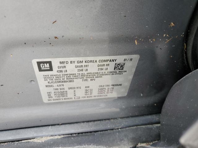 KL4CJCSM3KB843803 - 2019 BUICK ENCORE ESSENCE SILVER photo 13