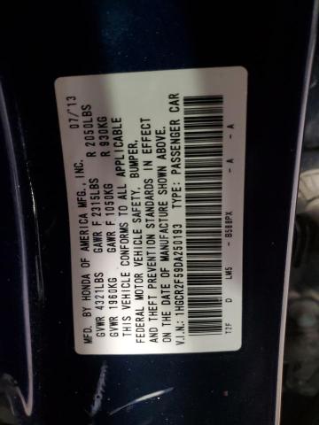 1HGCR2F59DA250193 - 2013 HONDA ACCORD SPORT 蓝色 照片 13