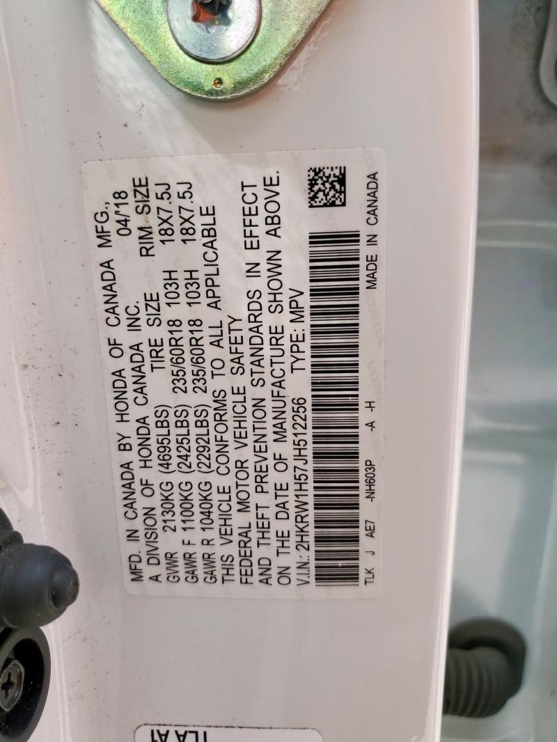 2HKRW1H57JH512256 - 2018 HONDA CR-V EX 白色 照片 13