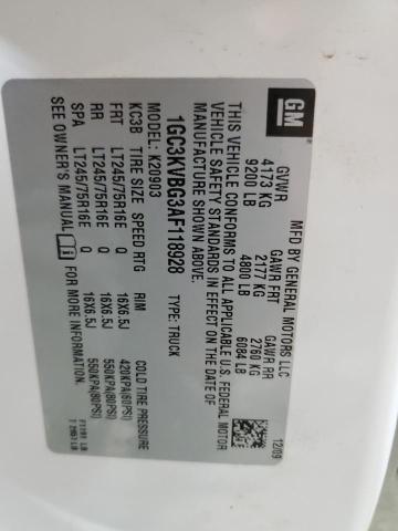 1GC3KVBG3AF118928 - 2010 CHEVROLET SILVERADO K2500 HEAVY DUTY WHITE photo 13