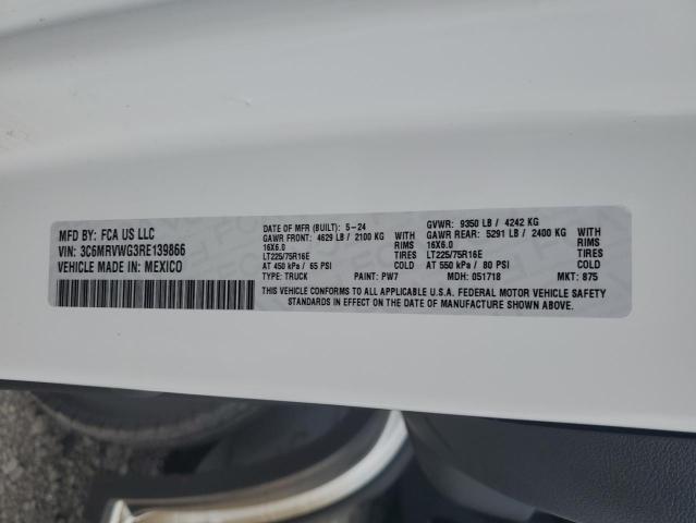 3C6MRVWG3RE139866 - 2024 RAM PROMASTER 3500 STANDARD Белый фото 13