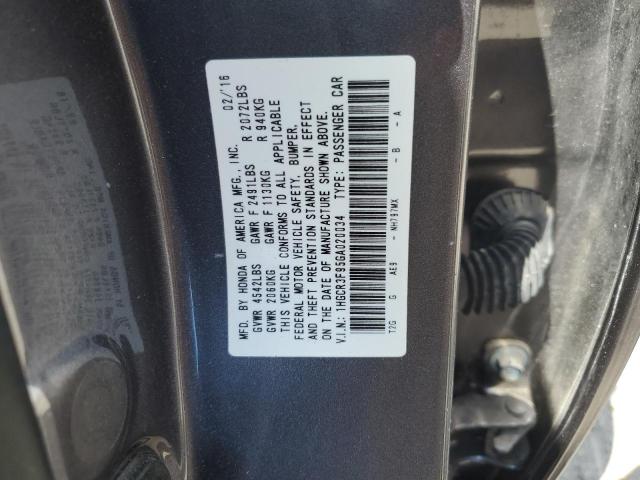 1HGCR3F95GA020034 - 2016 HONDA ACCORD TOURING GRAY photo 13