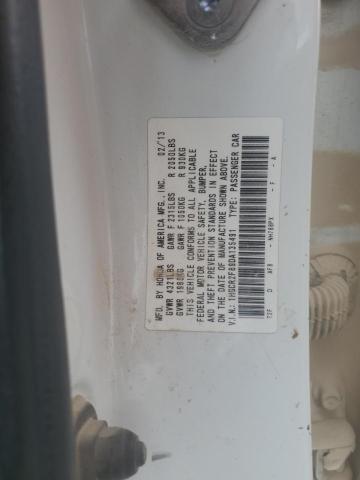 1HGCR2F89DA135491 - 2013 HONDA ACCORD EXL თეთრი ფოტო 12