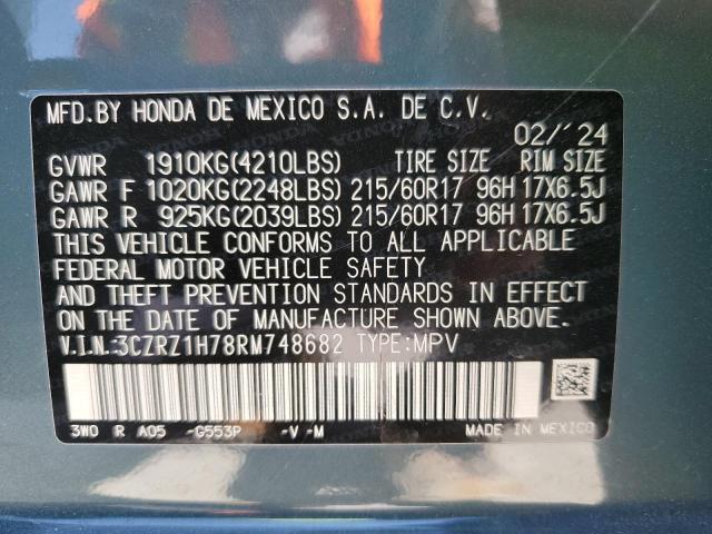 3CZRZ1H78RM748682 - 2024 HONDA HR-V EXL GRAY photo 13